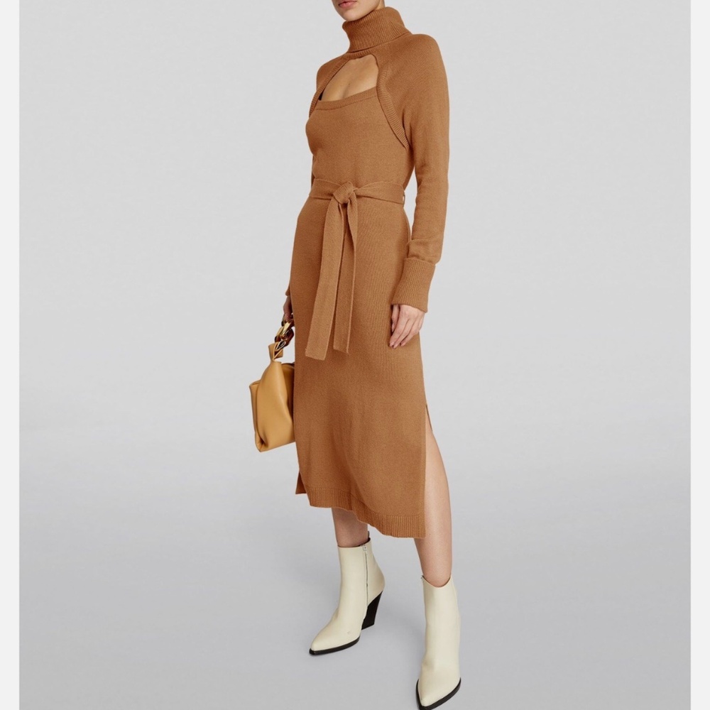 NWOT Paige Midi Knit Toffee Brown Turtleneck SZ: M Original Price: $399